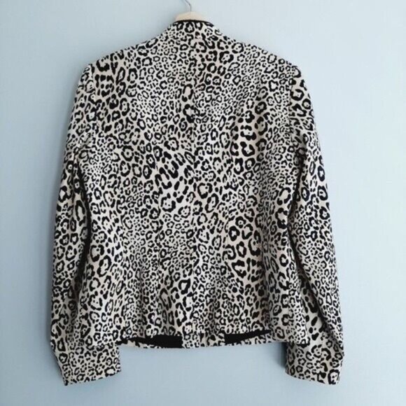 LOUBEN Leopard Print Full-zip Blazer Jacket Animal Pattern Sz 6 - Picture 9 of 11